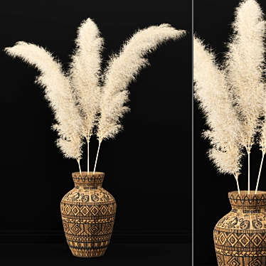 Pampas Bliss: Dried Plant Set 3D model image 1 