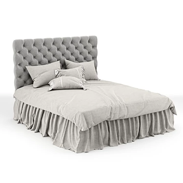 Bed with linen bedspread