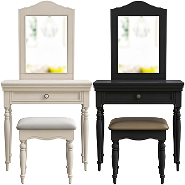 Elegant French Vanity Set 3D model image 1 