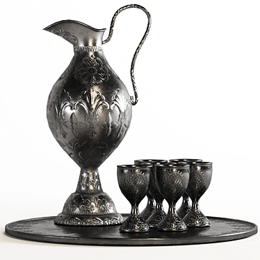 Exquisite Eastern Jug Set 3D model image 1 