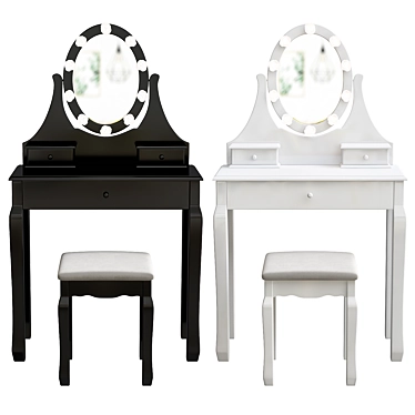 Elegant Roxana Vanity Set 3D model image 1 