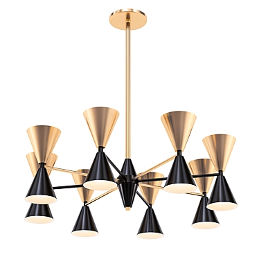 Elegant Cairo Chandelier - Black Gold 3D model image 1 