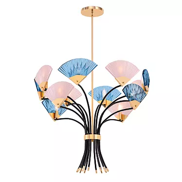 Elegant Fan Chandelier 3D model image 1 