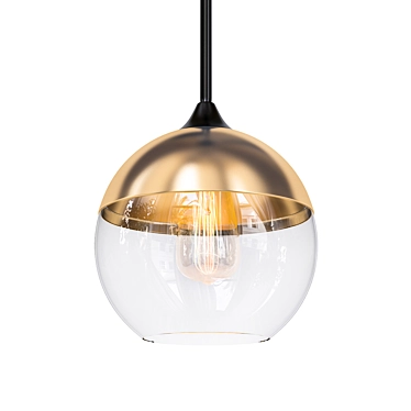 Modern Black Glass Pendant Light 3D model image 1 