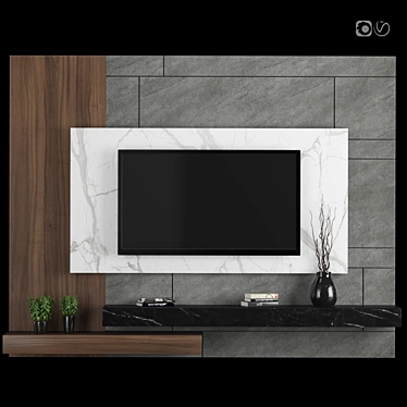 Flexible Modular TV Wall: High-Quality Textures, Perfect for Close-Up Renders 3D model image 1 
