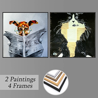 Elegant Wall Art Set with Versatile Frames 3D model image 1 