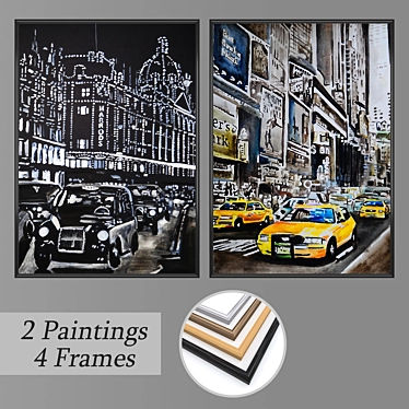 Elegant Wall Painting Set 3D model image 1 