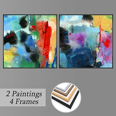 Elegant Wall Art Set with Multiple Frames 3D model image 1 