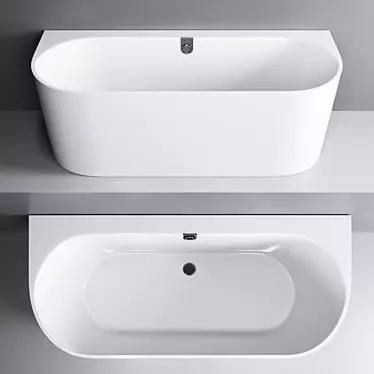 Elegant Wall-Mounted Bathtub: Oberon 2.0 3D model image 1 