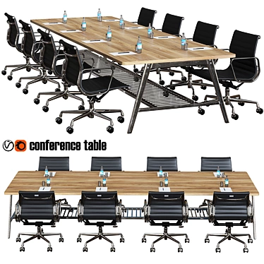Sleek Conference Table 3D model image 1 