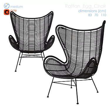 Versatile Wicker Chair - Smooth Everything 3D model image 1 