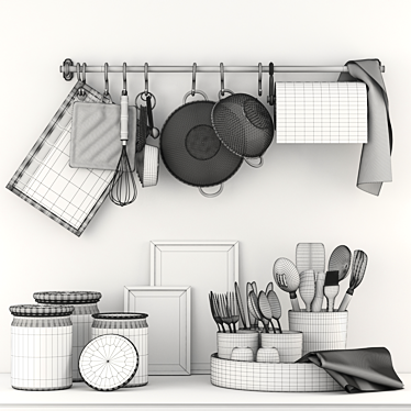 Organize Your Kitchen with this Utensil Rack 3D model image 1 