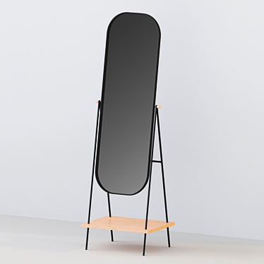 Elegant Louhan Storage Mirror 3D model image 1 