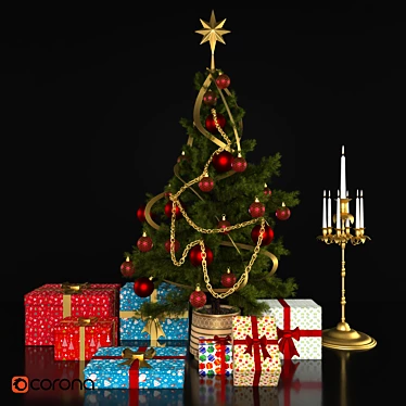 Festive Holiday Decors Set 5 3D model image 1 