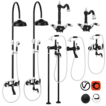 Cezares Margot Classic Bathroom Set 3D model image 1 