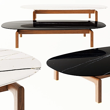 Elegant Porada Quay Oval Coffee Table 3D model image 1 