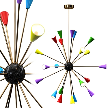 Colorful Italian Sputnik Chandelier 3D model image 1 