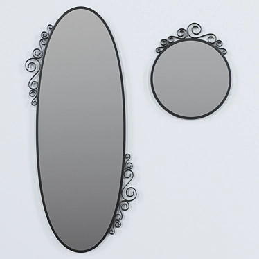 Versatile Oval and Round Mirrors, EKNE, IKEA 3D model image 1 