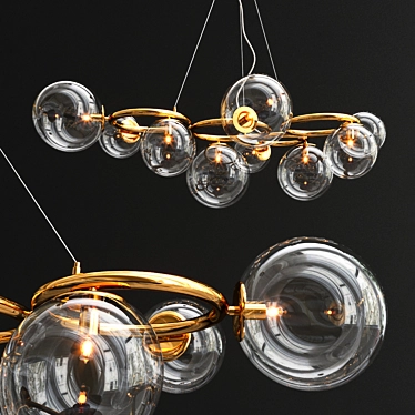 Elegant Brass Puppet Chandelier 3D model image 1 