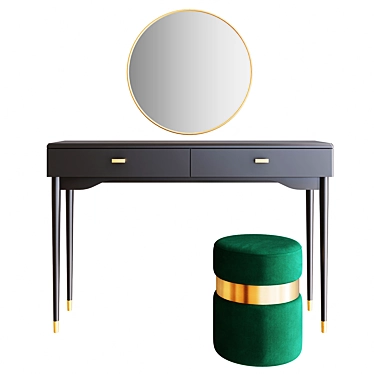 Elegant Novani Dressing Table Set 3D model image 1 