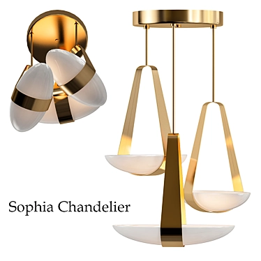 Sophisticated Sophia Chandelier 3D model image 1 