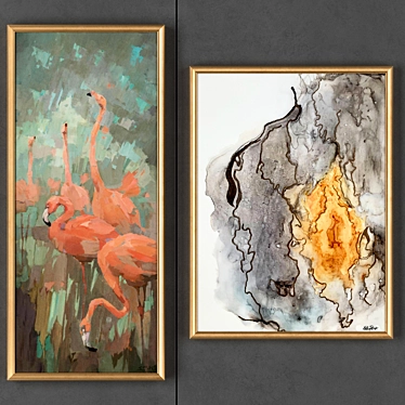 Modern Frames: 2-Piece Painting Collection 3D model image 1 