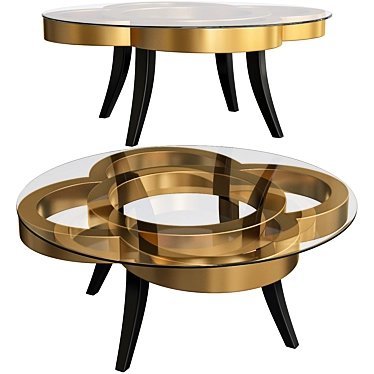 Elegant Gatsby Black & Gold Coffee Table 3D model image 1 