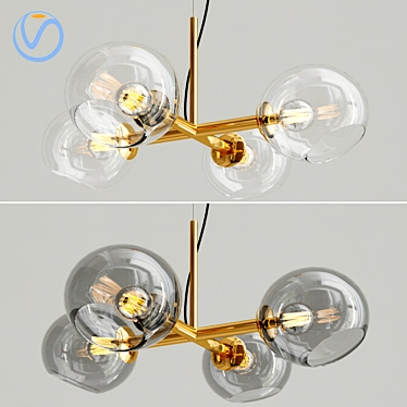 Staggered Glass Chandelier - 4 Light

Sleek Glass Chandelier: 4-Light Glow 3D model image 1 