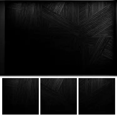 Black Wooden Decor Wall Panel 3D model image 1 