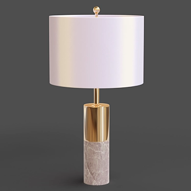 Sleek Gray and White Zoey Table Lamp 3D model image 1 