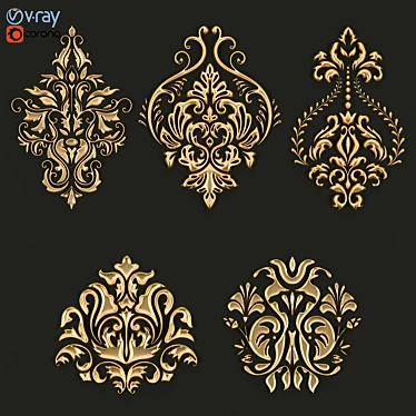 Modern Geometric Ornament Set 3D model image 1 