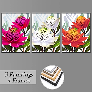 Elegant Wall Art Set 3D model image 1 