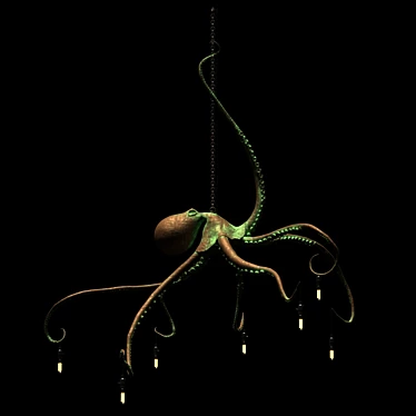 Bronze Octopus Pendant Light 3D model image 1 