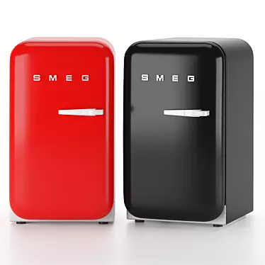 Smeg FAB5LRD3 Mini Refrigerator: Retro Style 3D model image 1 