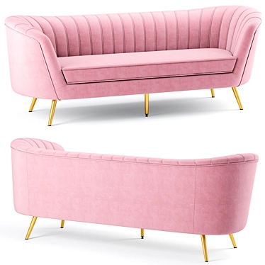 Elegant Margo Velvet Sofa | Luxurious Design 3D model image 1 