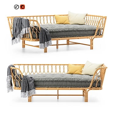 Luxury Rattan Daybed: Venus 3D model image 1 