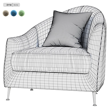 Elegant Gauche Chair: Divine Occasional Seating 3D model image 1 