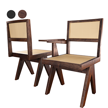 Elegant Wood Dining Chair 3D model image 1 