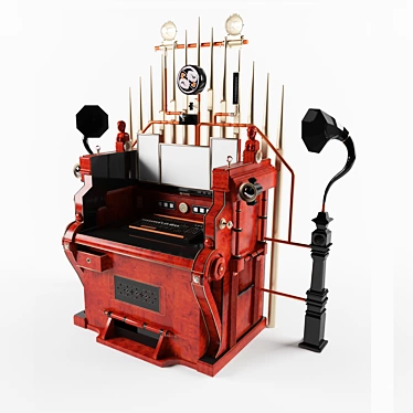 Victorian Steampunk Computer Desk 3D model image 1 