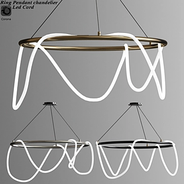 Modern LED Ring Pendant Chandelier 3D model image 1 