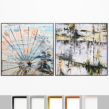 Modern Art Canvas - Set of 2 Frames 3D model image 1 