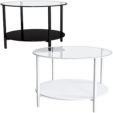 Vittsjö Vitshö White Glass Coffee Table 3D model image 1 