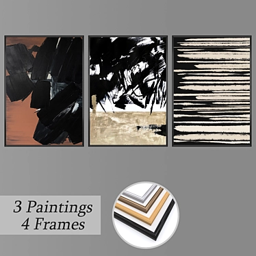 Elegant Wall Art Set with Versatile Frames 3D model image 1 