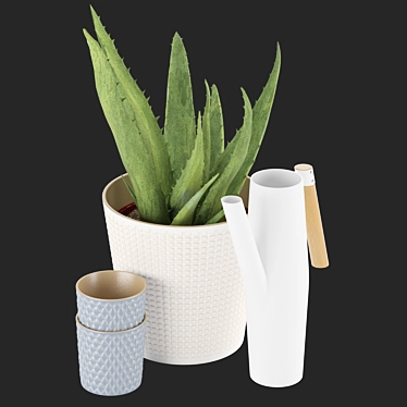 Soothing Set: Aloe Vera & Bittergurka Watering Can 3D model image 1 