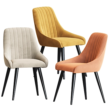 Luxurious Chipman Velvet Side Chair 3D model image 1 