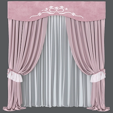 Versatile Curtain Set: Adjustable Color & Transparency | 3D Max 2018 3D model image 1 