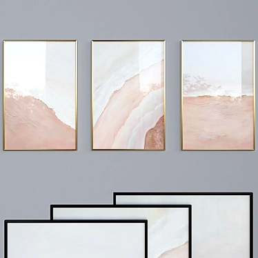 Abstract Canvas Painting with Frame 3D model image 1 