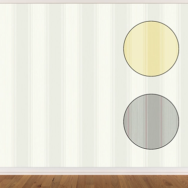 Versatile Wallpaper Set: 3 Colors, Seamless Textures 3D model image 1 