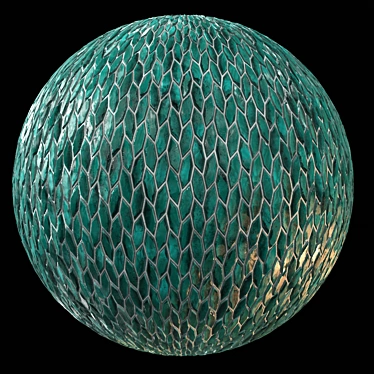 Seamless Teal Tile Material Kit 3D model image 1 