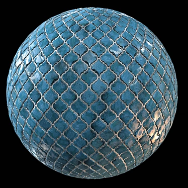 Sublime Teal PBR Tile Material 3D model image 1 